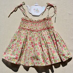 Bonpoint, Brodé main, smocked top in Liberty fabric print - Size 4Y